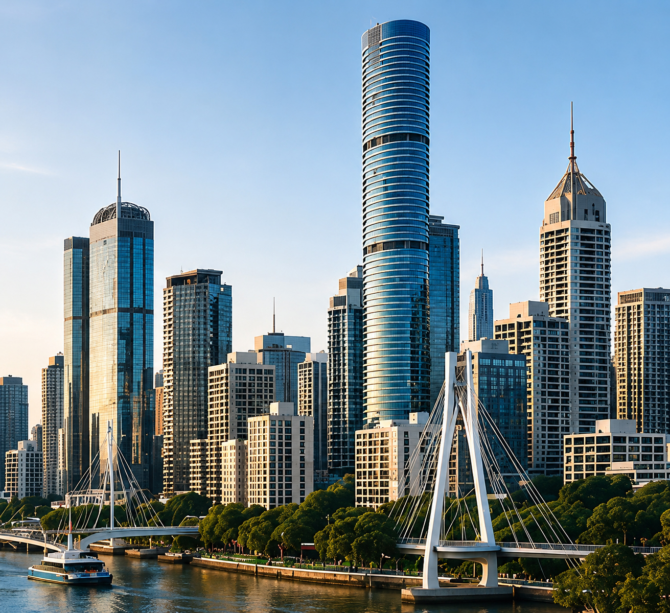 Brisbane skyline and river